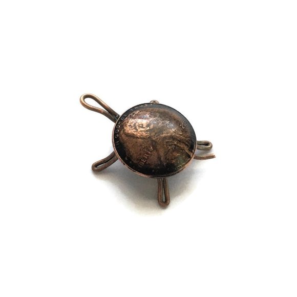 2018 Copper Penny Turtle Vintage Handmade Coin Money Sculpture Miniature Art - Picture 2 of 5